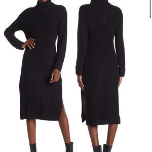 ABound Turtle Rib Knit Slit Sweater Dress